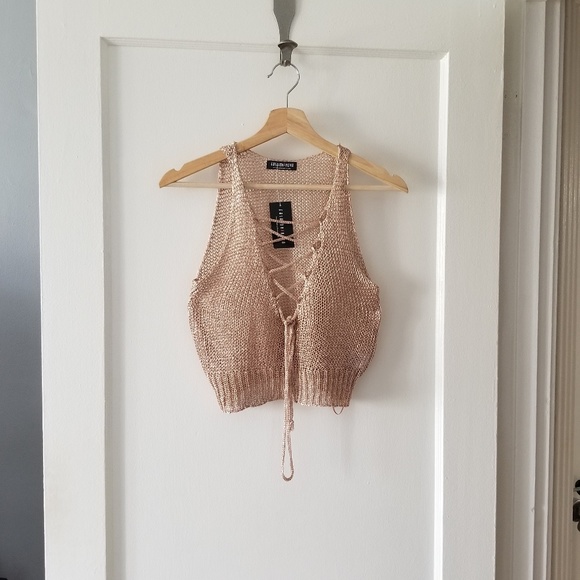 Fashion Nova Tops - Fashion Nova Metallic Knit Top size M
